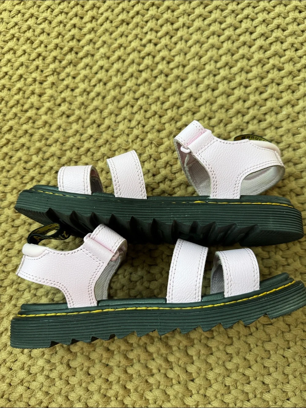 Dr. Marten's Kids Klaire Sandal Pale Pink Athena Strap Sandals with Black Sole